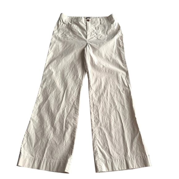 J. Crew Lizzie High Rise Wide Leg Patch Pocket Natural Cream Pants 32 waist - Picture 2 of 12